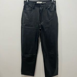 Abercrombie Vegan Leather straight leg pants